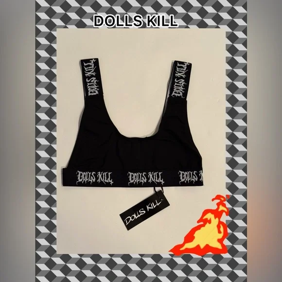 Dolls Kill Black Bralette - Picture 1 of 5